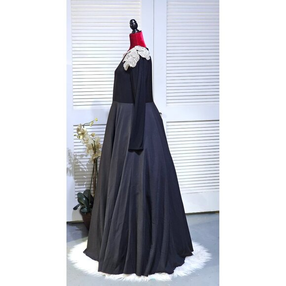 NWT Mac Duggal Women's Black Taffeta Ballgown 3D Rhinestone Flower Size 14 2809 - Picture 5 of 16